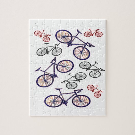 Ontwerp voor fietsafdrukken legpuzzel (Verticaal)