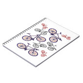 Ontwerp voor fietsafdrukken notitieboek (Linkerzijde)