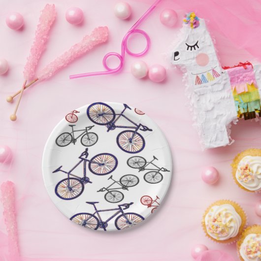 Ontwerp voor fietsafdrukken papieren bordje (Feest)
