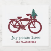  ontwerp voor fietsen en kerstbomen bier etiket (Enkel label)