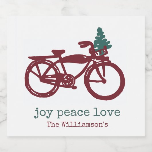  ontwerp voor fietsen en kerstbomen bier etiket (Enkel label)