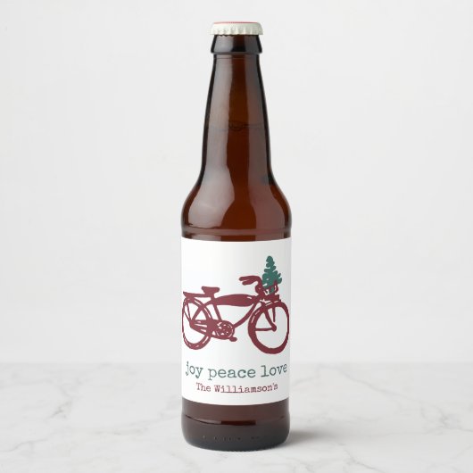 ontwerp voor fietsen en kerstbomen bier etiket (Voorkant)