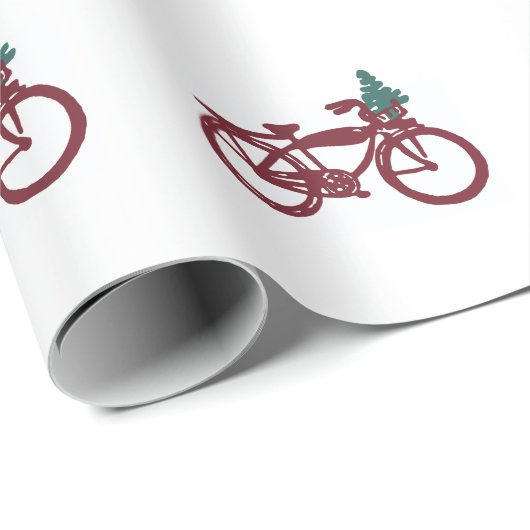 ontwerp voor fietsen en kerstbomen cadeaupapier (Rol Hoek)
