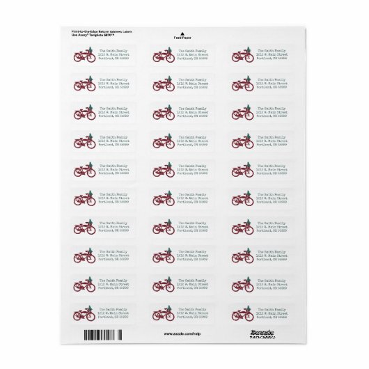  ontwerp voor fietsen en kerstbomen etiket (Full Sheet)