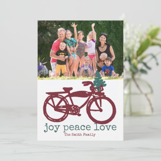  ontwerp voor fietsen en kerstbomen kaart (Staand voorkant)