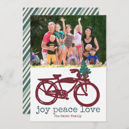  ontwerp voor fietsen en kerstbomen kaart (Voorkant / Achterkant)