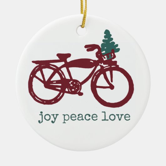 ontwerp voor fietsen en kerstbomen keramisch ornament (Voorkant)