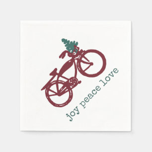 ontwerp voor fietsen en kerstbomen servet