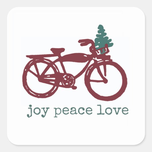  ontwerp voor fietsen en kerstbomen vierkante sticker (Voorkant)