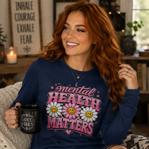 Ontwerp voor geestelijke gezondheid met madeliefje Tri-Blend shirt