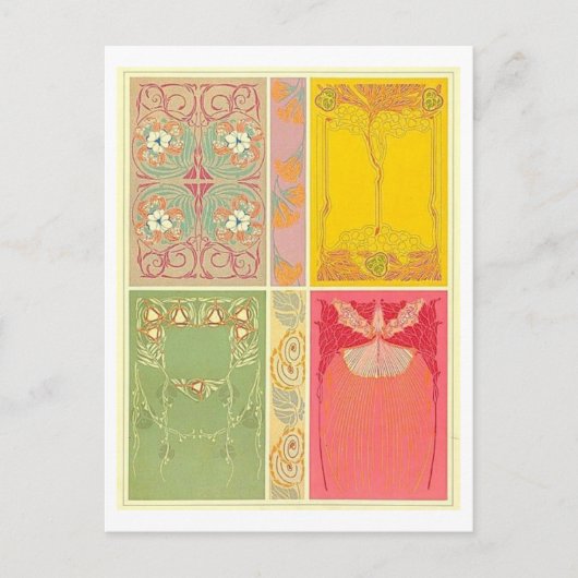  ontwerp voor geometrische stof/textiel briefkaart (Voorkant)