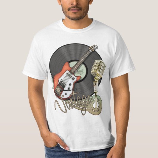 ontwerp voor gitaar en microfoon t-shirt (Voorkant)