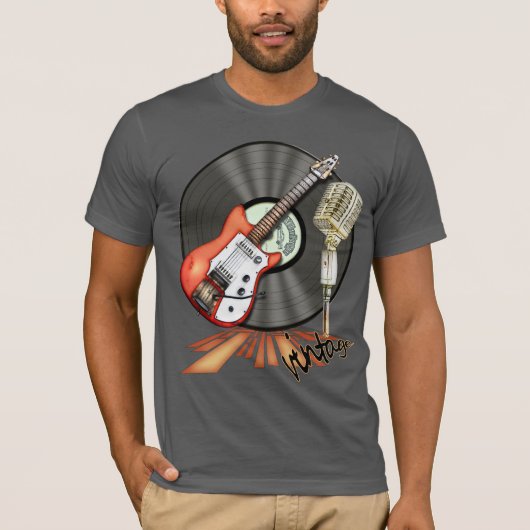  ontwerp voor gitaar en microfoon t-shirt (Voorkant)