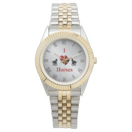 Ontwerp voor hart- en hartpaarden met cijfers horloge