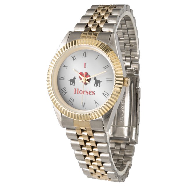 Ontwerp voor hart- en hartpaarden met cijfers horloge (Gekanteld)