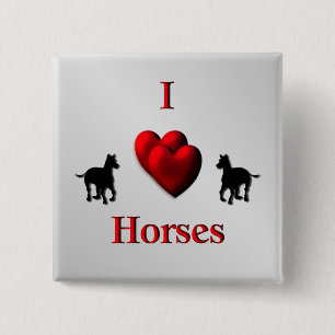 Ontwerp voor hart- en stuurpaarden vierkante button 5,1 cm