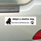Ontwerp voor het Adopteren van een Asielhond Bumpersticker (Op auto)