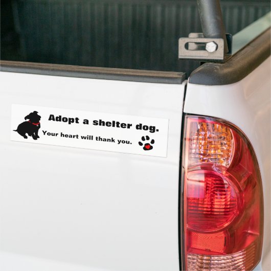 Ontwerp voor het Adopteren van een Asielhond Bumpersticker (Op Truck)