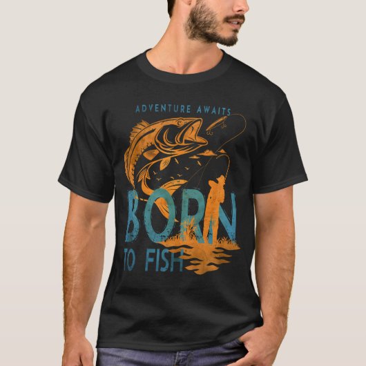 Ontwerp voor het vissen op heilbot t-shirt (Voorkant)