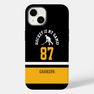Ontwerp voor hockey-opa-truitnummer iPhone 14 hoesje