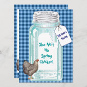  ontwerp voor kanning Jar Blue Gingham Kaart (Voorkant / Achterkant)