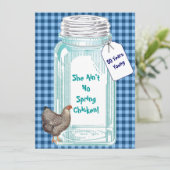  ontwerp voor kanning Jar Blue Gingham Kaart (Staand voorkant)