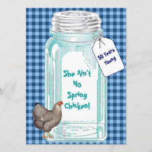 ontwerp voor kanning Jar Blue Gingham Kaart