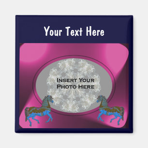 Ontwerp voor kleurrijke Carrouselpaarden Foto Magneet