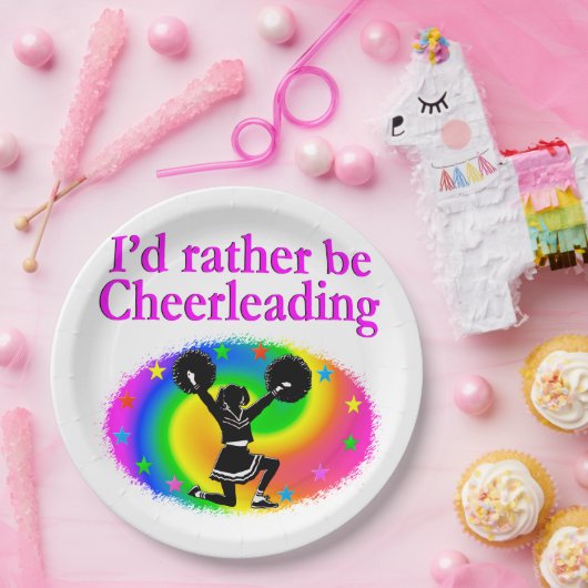 ONTWERP VOOR KUSTMATIGE EN KLEURLOPENDE CHEERLEIDI PAPIEREN BORDJE (Feest)