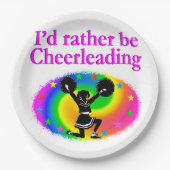 ONTWERP VOOR KUSTMATIGE EN KLEURLOPENDE CHEERLEIDI PAPIEREN BORDJE (Voorkant)