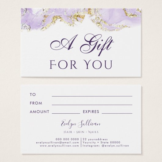 ontwerp voor lavender marbling Cadeausse Kaart (Voorkant /achterkant)