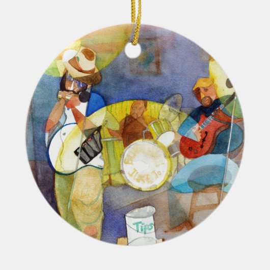 Ontwerp voor muziek van Delta Blues Keramisch Ornament (Voorkant)