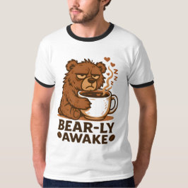 Ontwerp voor nauwelijks wakker koffieliefhebber t-shirt