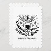 Ontwerp voor Nieuwjaarsviering met 'Proost op een  Feestdagenkaart (Voorkant / Achterkant)