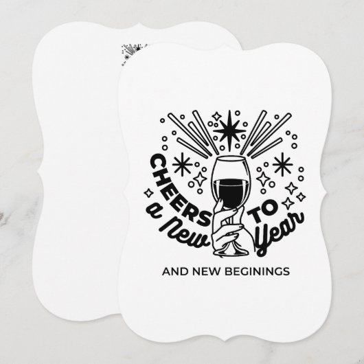 Ontwerp voor Nieuwjaarsviering 'Proost op een Nieu Kaart (Voorkant / Achterkant)