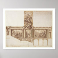 Ontwerp voor plafondmuren en trappen (pen, bruin)