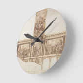 Ontwerp voor plafondmuren en trappen (pen, bruin) ronde klok (Hoek)