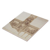 Ontwerp voor plafondmuren en trappen (pen, bruin) tegeltje (Zijkant)