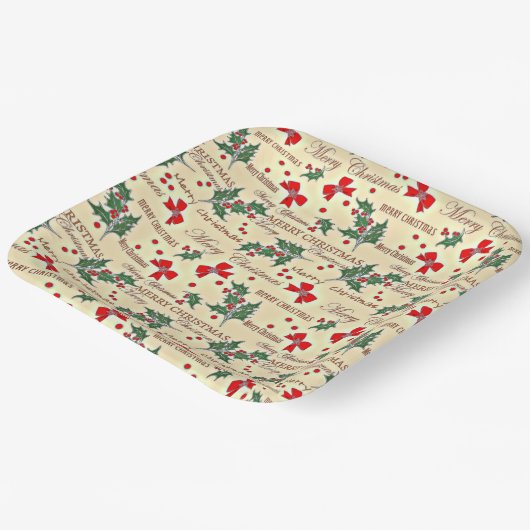 Ontwerp voor prettige kerstfeestdagen papieren bordje (Gebogen)