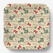 Ontwerp voor prettige kerstfeestdagen papieren bordje (Voorkant)