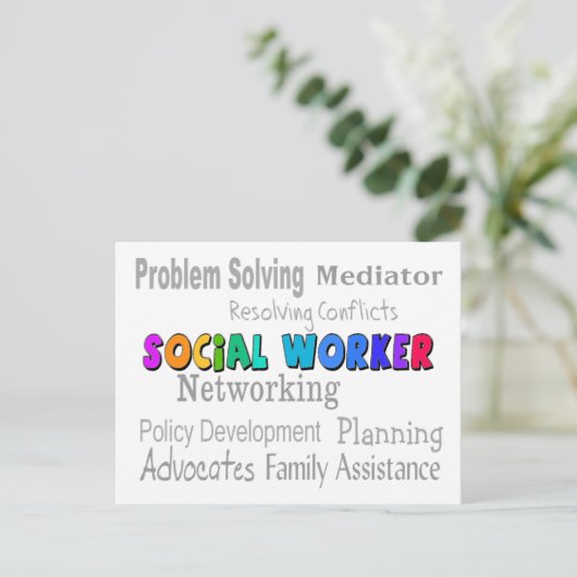 Ontwerp voor professionele taken voor werknemers briefkaart (Staand voorkant)