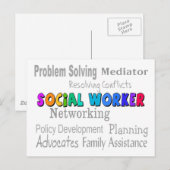 Ontwerp voor professionele taken voor werknemers briefkaart (Voorkant / Achterkant)