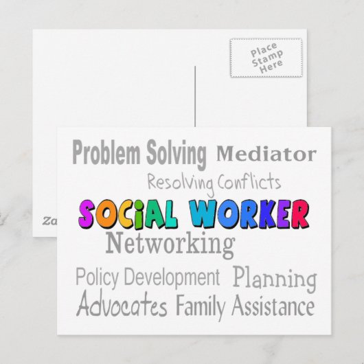 Ontwerp voor professionele taken voor werknemers briefkaart (Voorkant / Achterkant)