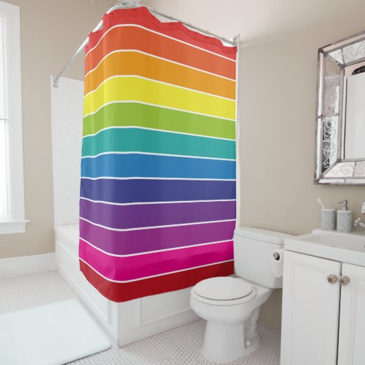 Ontwerp voor regenboogkleuren douchegordijn (In situ)