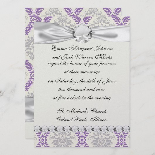 ontwerp voor reguliere paarse grijs en roomdemper kaart (Voorkant / Achterkant)