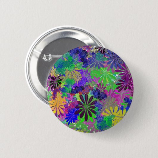 Ontwerp voor stroomverbruik hippie ronde button 5,7 cm (Voorkant /achterkant)