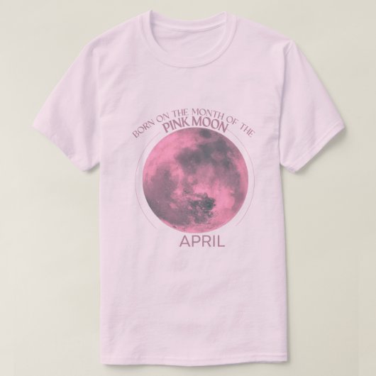 Ontwerp voor T-shirt Birth Moon |april |Roze maan (Design voorkant)