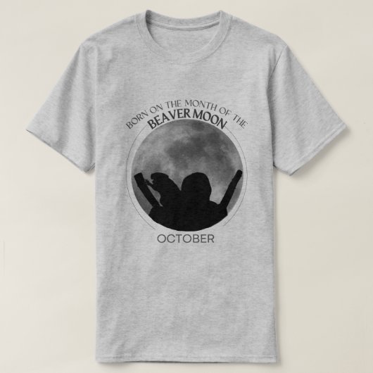 Ontwerp voor T-shirt Birth Moon |oktober |Beaver M (Design voorkant)