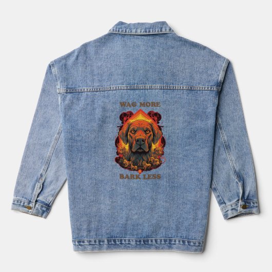 Ontwerp voor T-shirt met hond Denim Jacket (Achterkant)