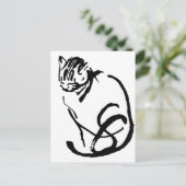 Ontwerp voor tekening van Siamese kattenpenseel Briefkaart (Staand voorkant)